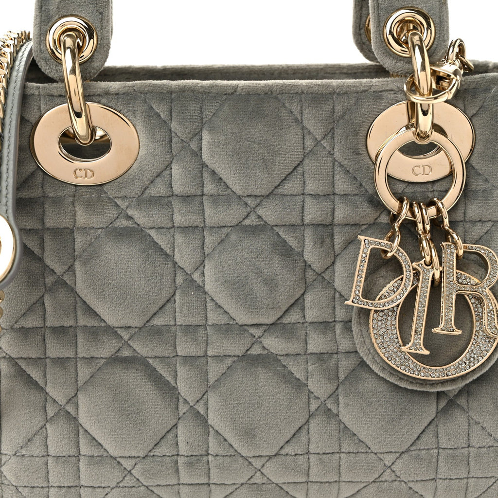 Velvet Mini Lady Dior Gray