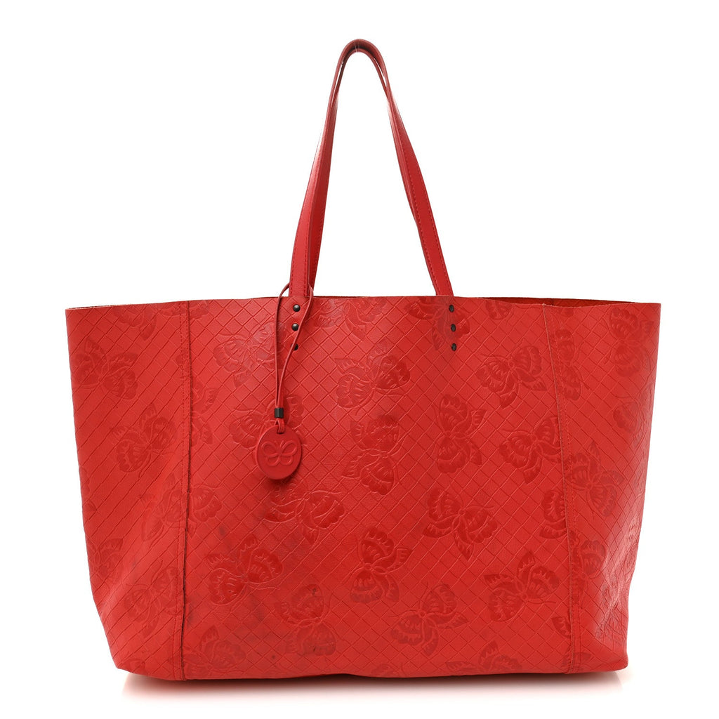 Nappa Intrecciomirage Butterfly Tote Red