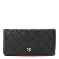 Caviar Quilted Yen Wallet Black