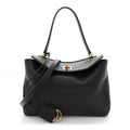 Natural Smooth Calfskin Small Rodeo Top Handle Handbag Black