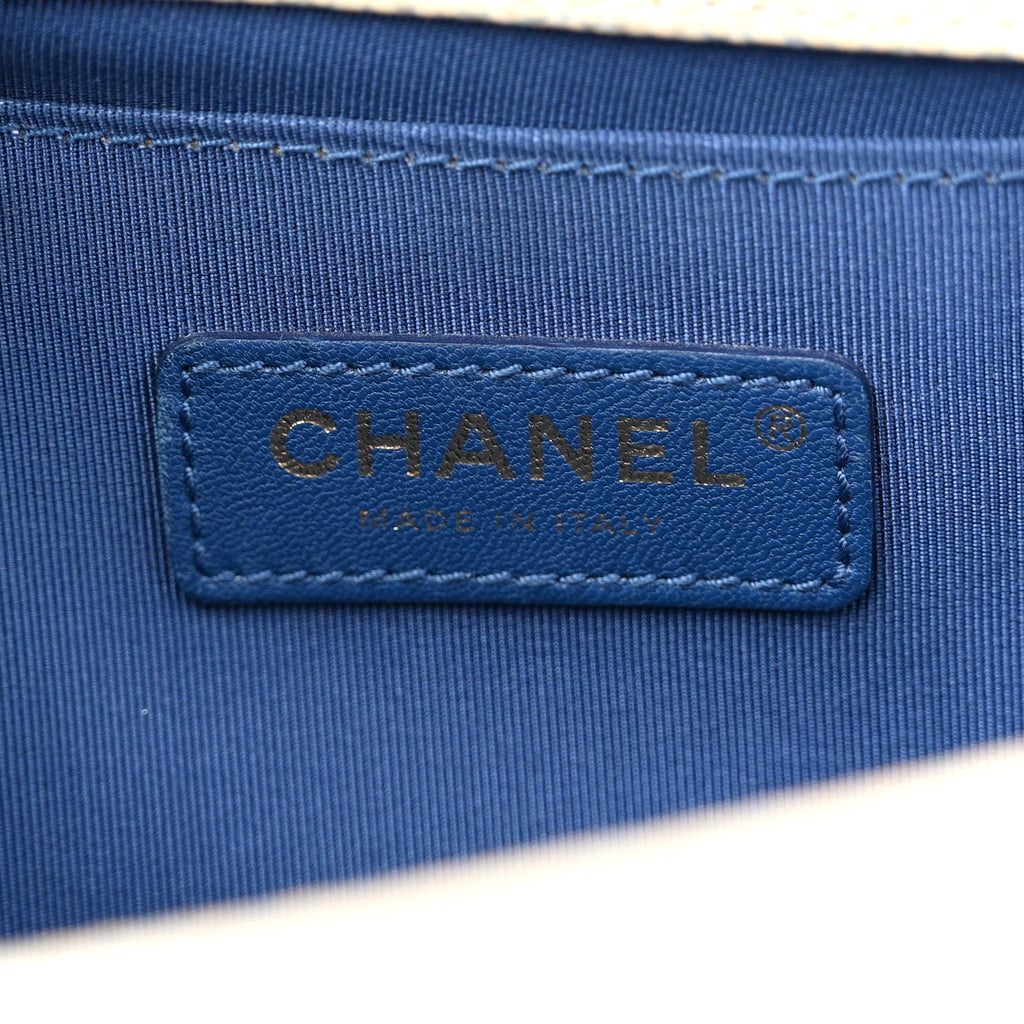 Painted Caviar Quilted Medium Boy In Cuba Flap Blue