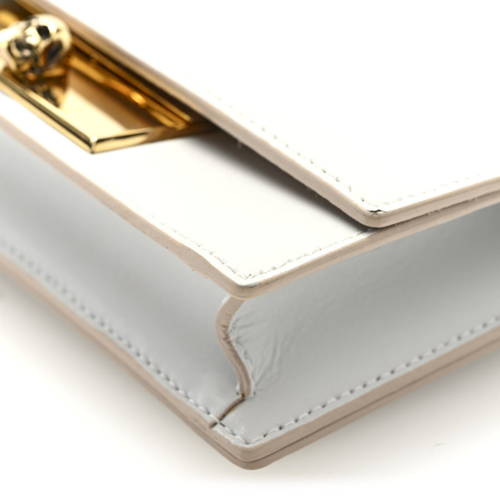 Calfskin Mini Skull Lock Shoulder Bag Deep Ivory