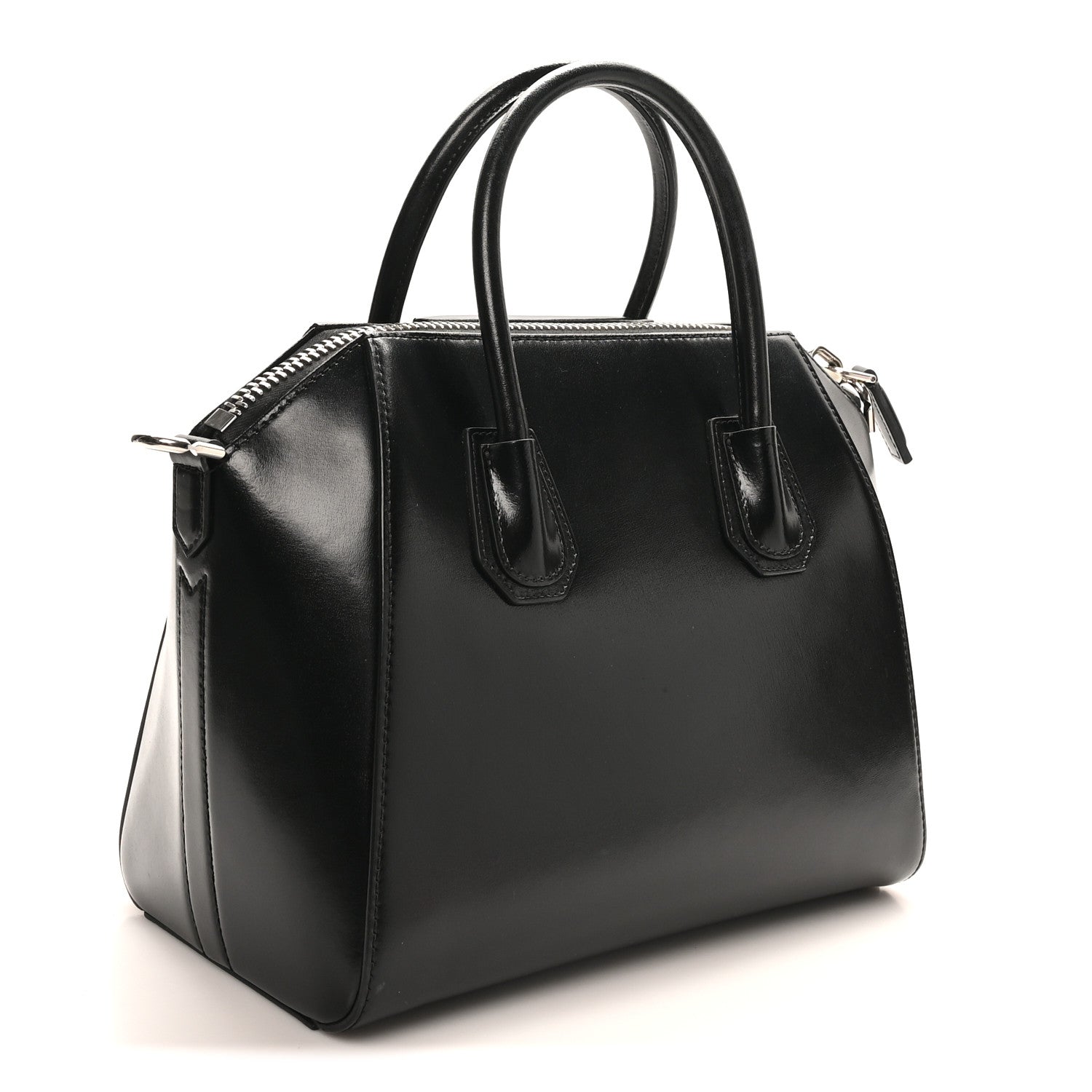 Shiny Lord Calfskin Small Antigona Black
