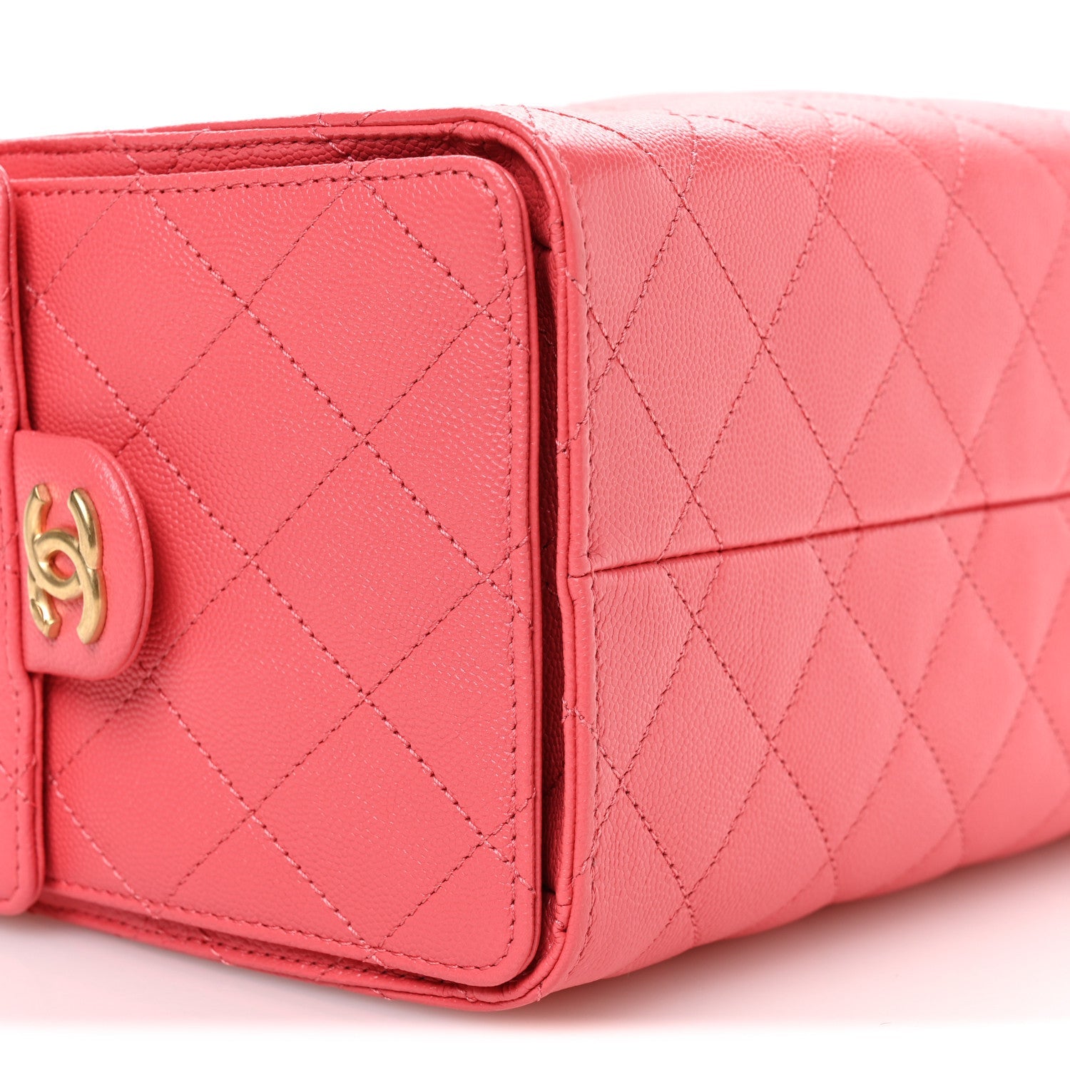 Caviar Quilted Small Chanel 25 Handbag Coral