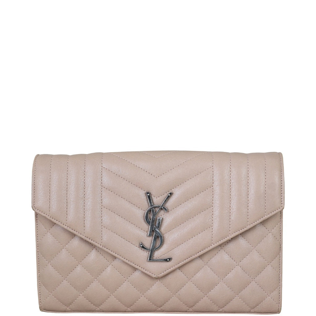 Saint Laurent Monogram Mix Matelasse Envelope Wallet on Chain