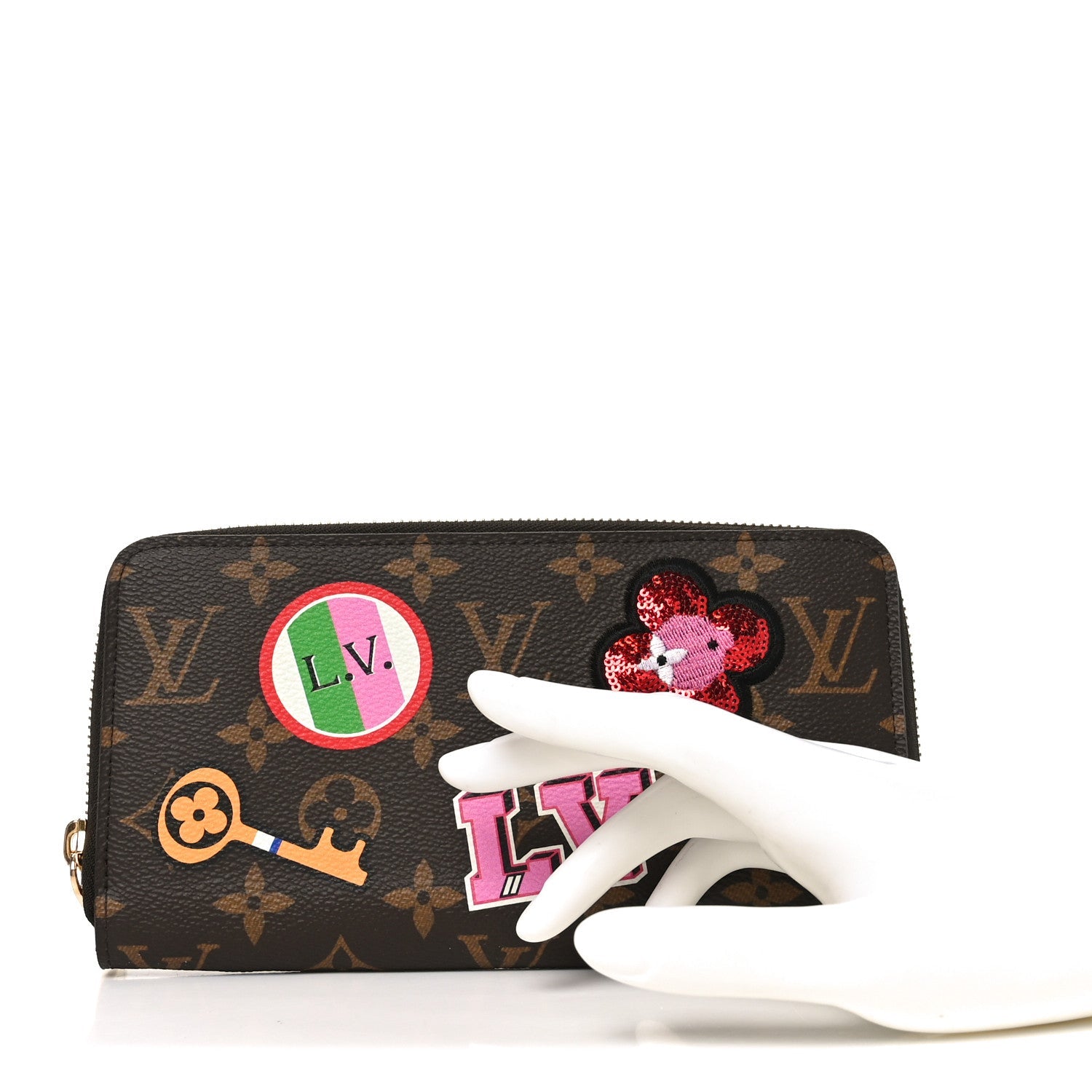 Monogram Travel Stickers Zippy Wallet