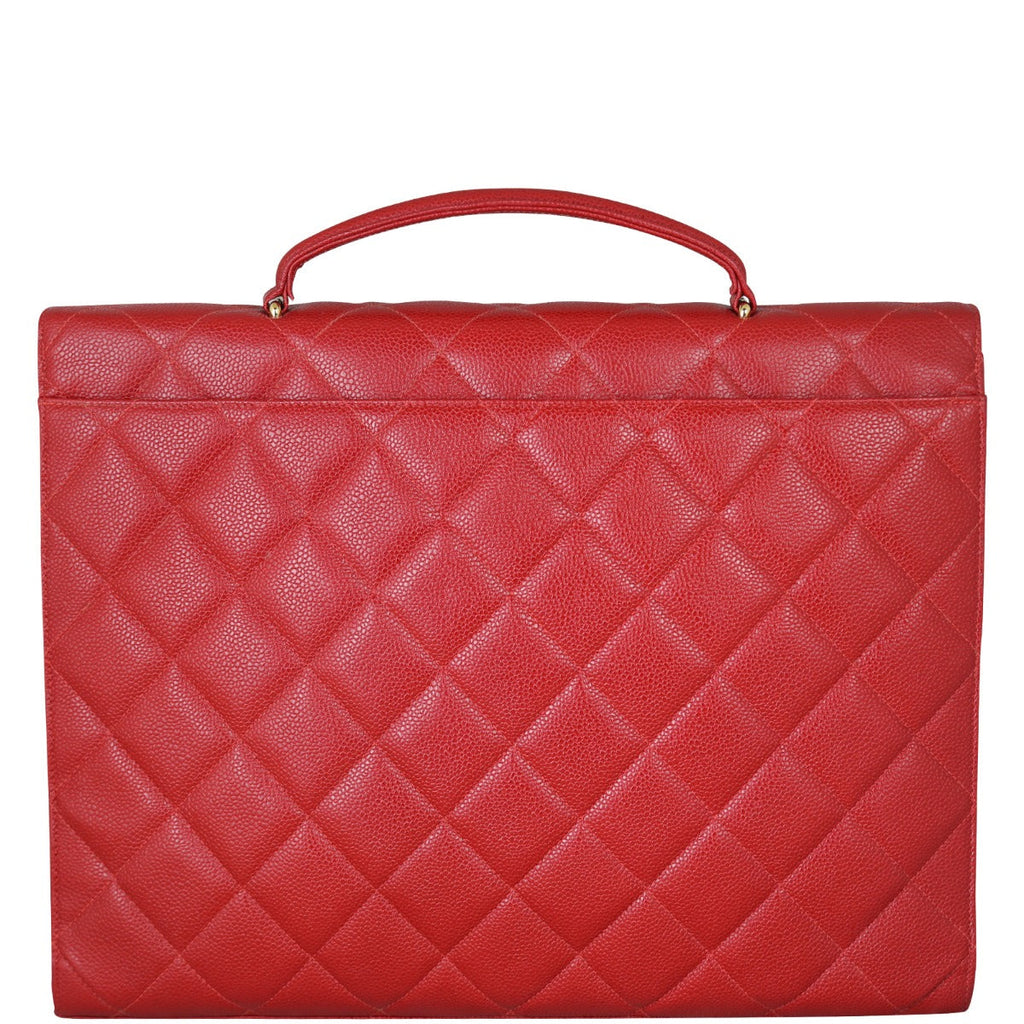 Chanel CC Quilted Briefcase | Red