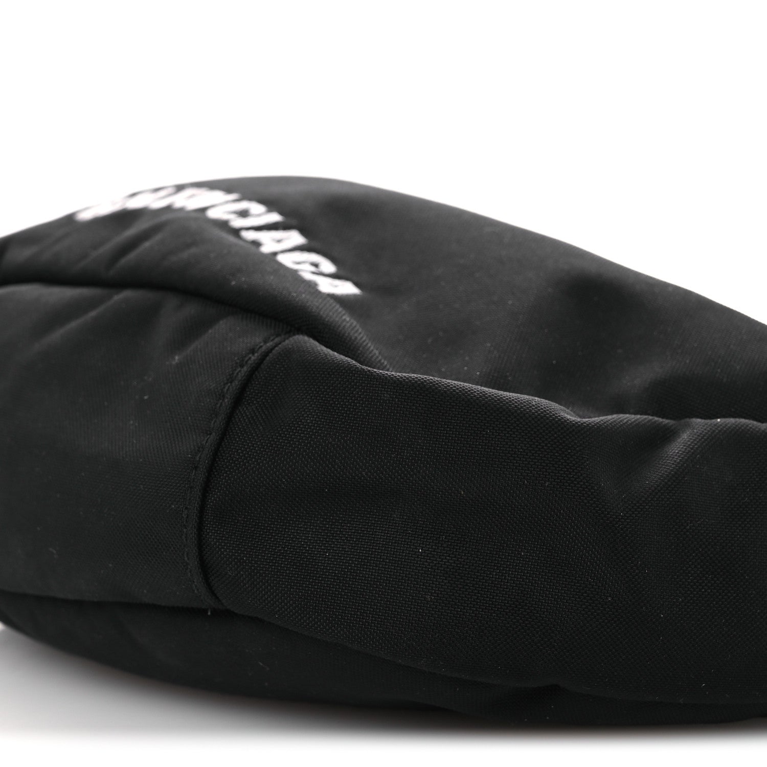 Recycled Sport Nylon Logo Embroidered Wheel Sling Bag Black White