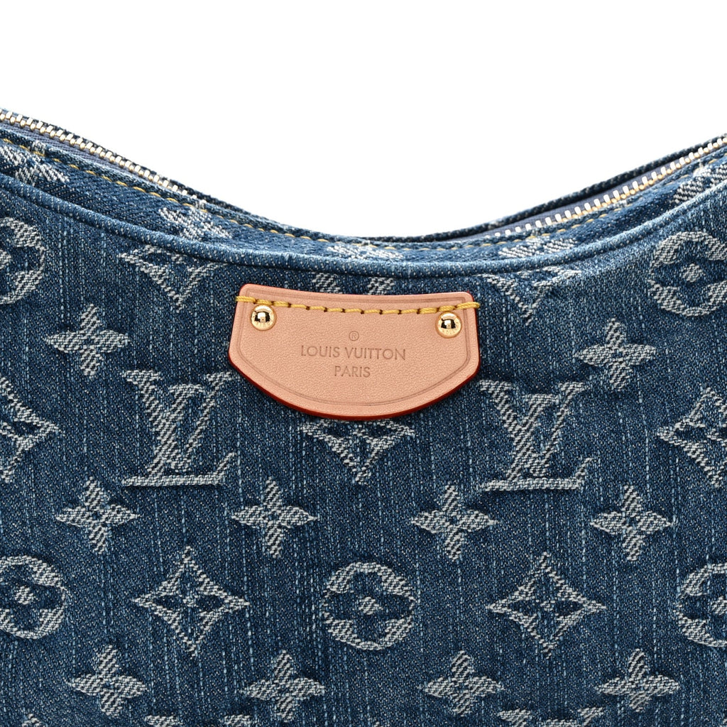 Monogram Denim Croissant MM Blue