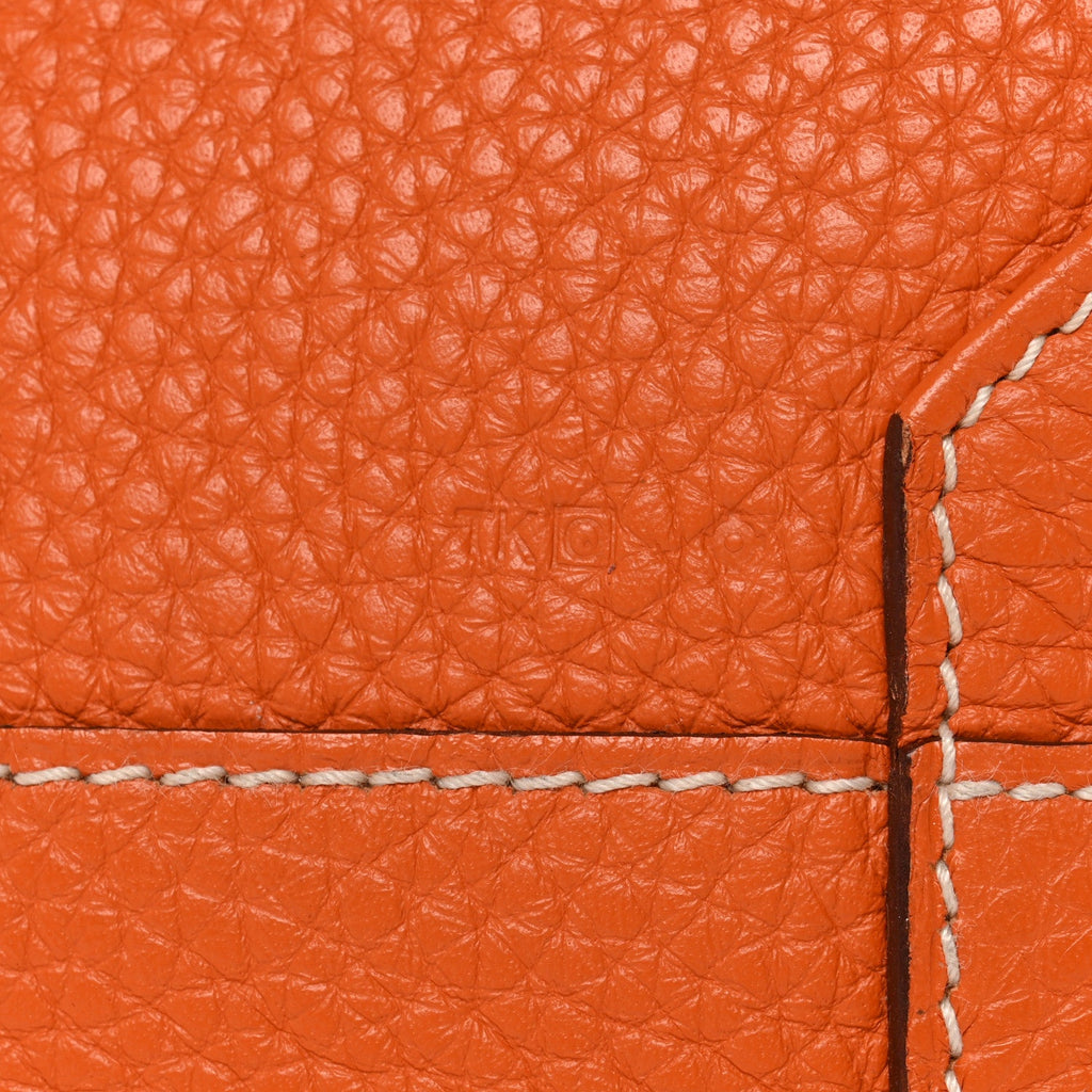 Taurillon Clemence Double Sens 45 Reversible Tote Orange Gold