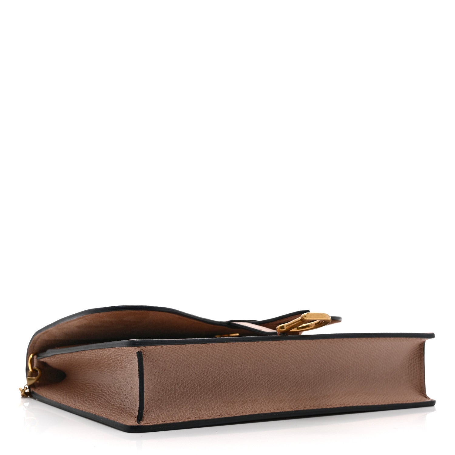 Grained Calfskin Saddle Chain Pouch Blush