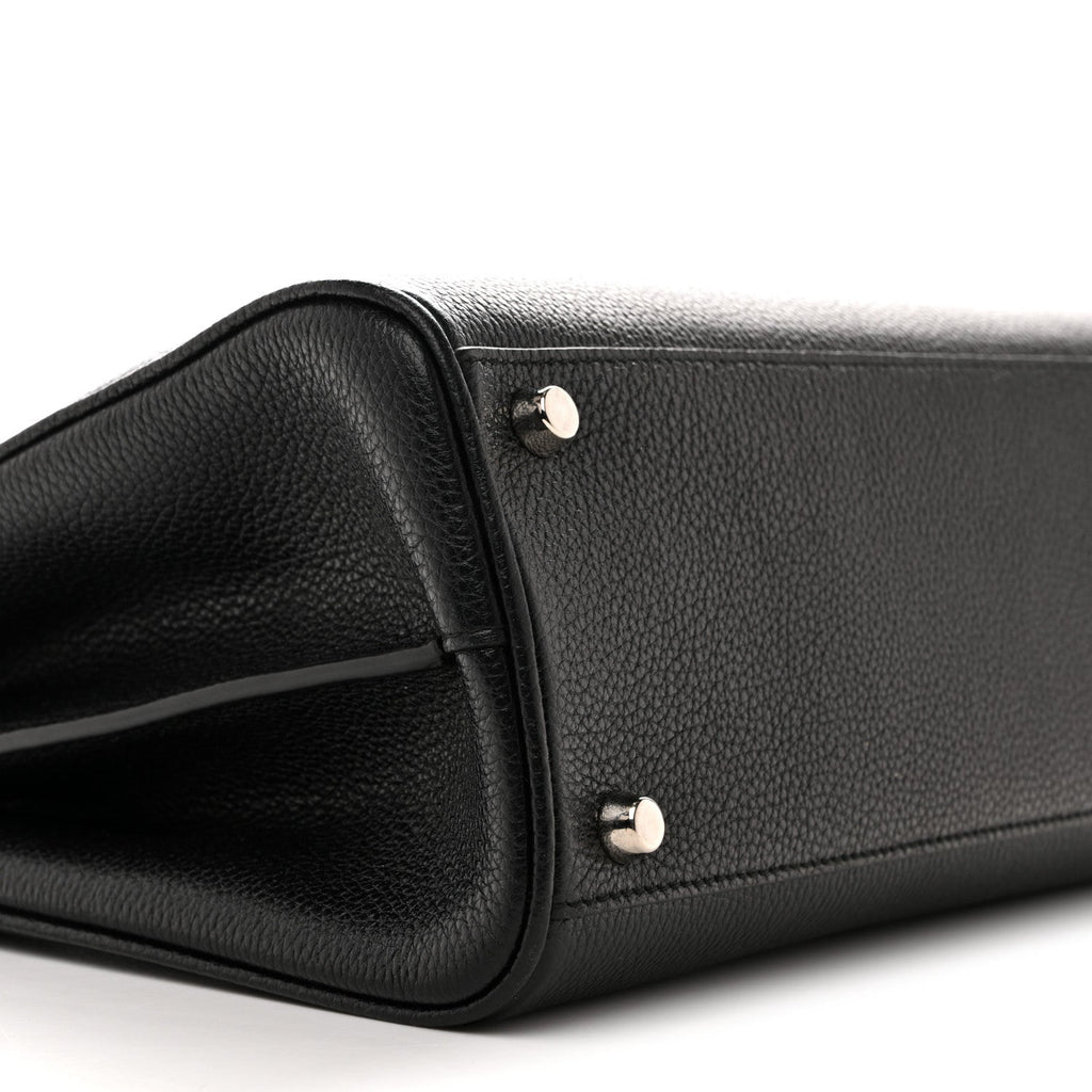 Grainy Calfskin Small Zumi Top Handle Bag Black