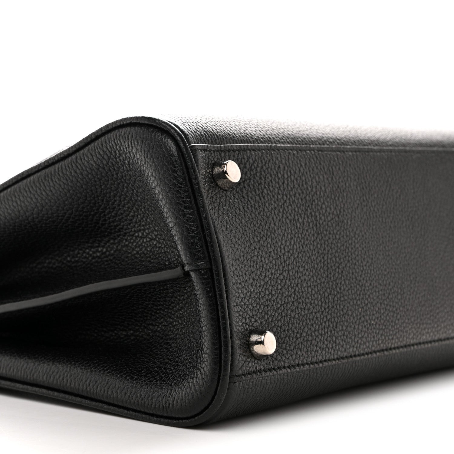 Grainy Calfskin Small Zumi Top Handle Bag Black