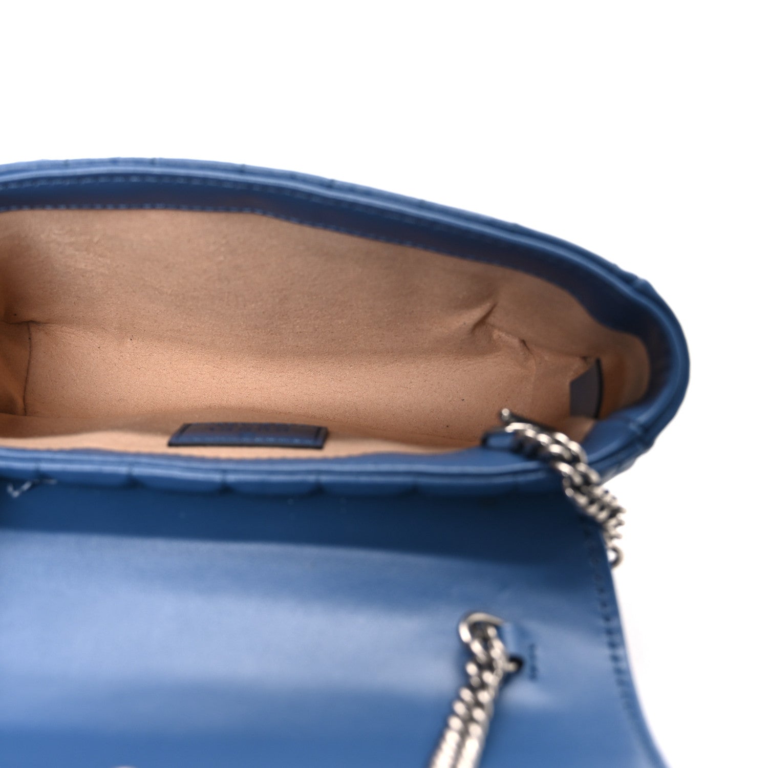 Calfskin Matelasse Aria Super Mini GG Marmont Shoulder Bag Clear Blue