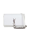 Saint Laurent Kate Tassel Chain Wallet Croc-Embossed