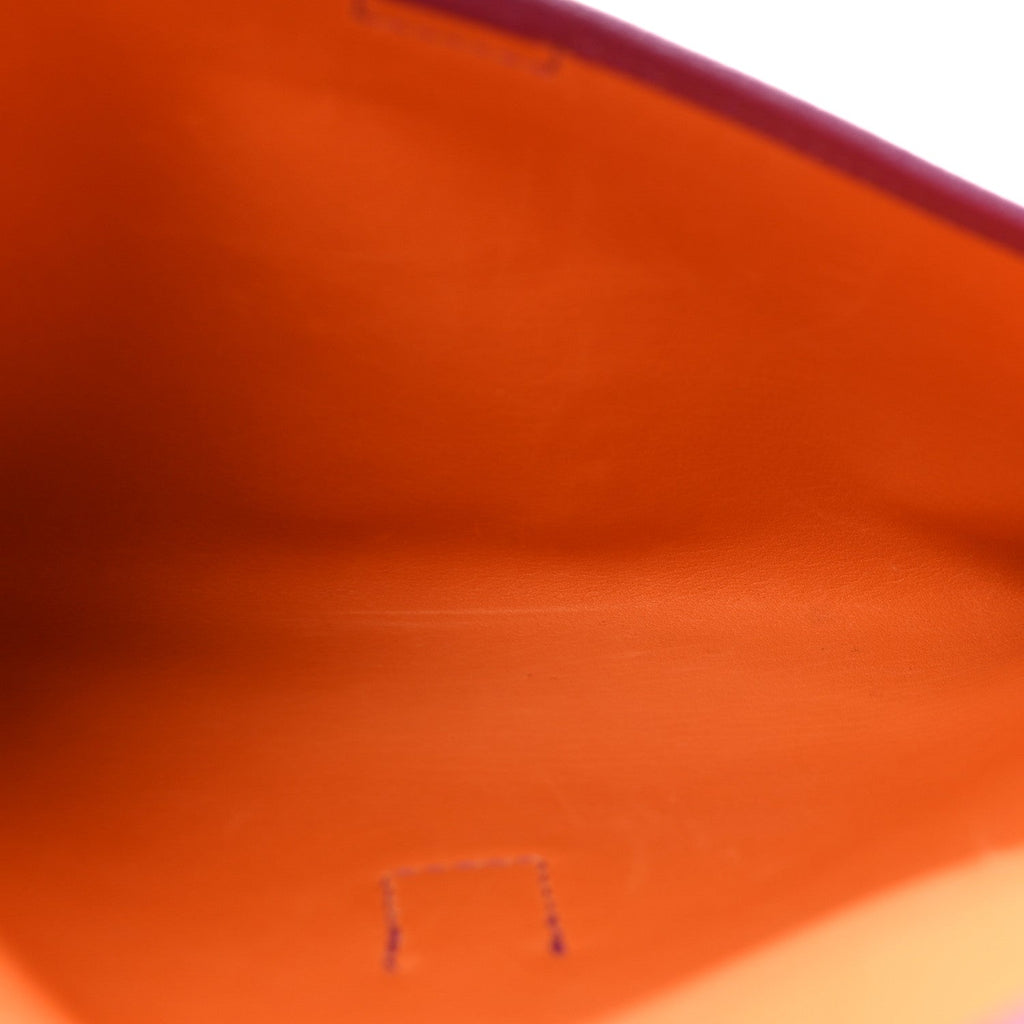 Veau Doblis Suede Chevre Mysore Mini 20 Jige Clutch Orange Cyclamen
