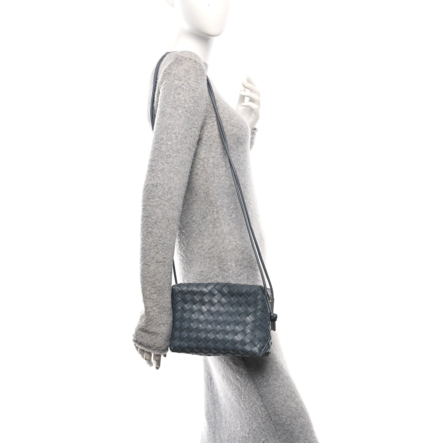 Nappa Intrecciato Small Loop Camera Bag Thunder