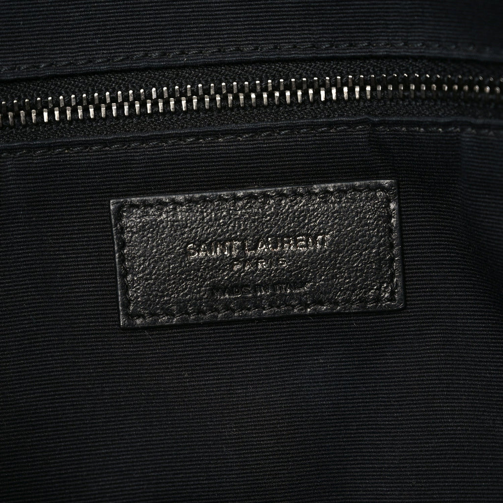 Crinkled Calfskin Matelasse Monogram Medium Niki Shopper Tote Black
