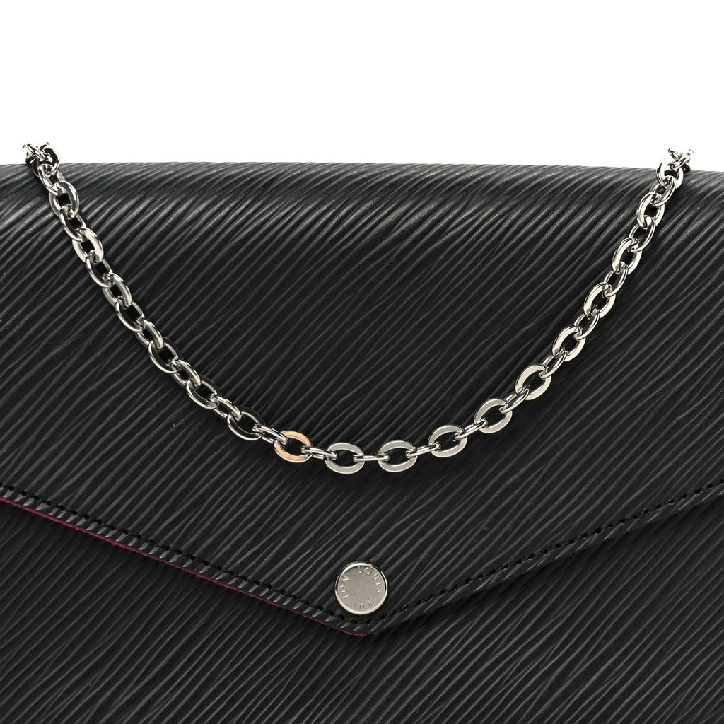 Epi Pochette Felicie Black Hot Pink