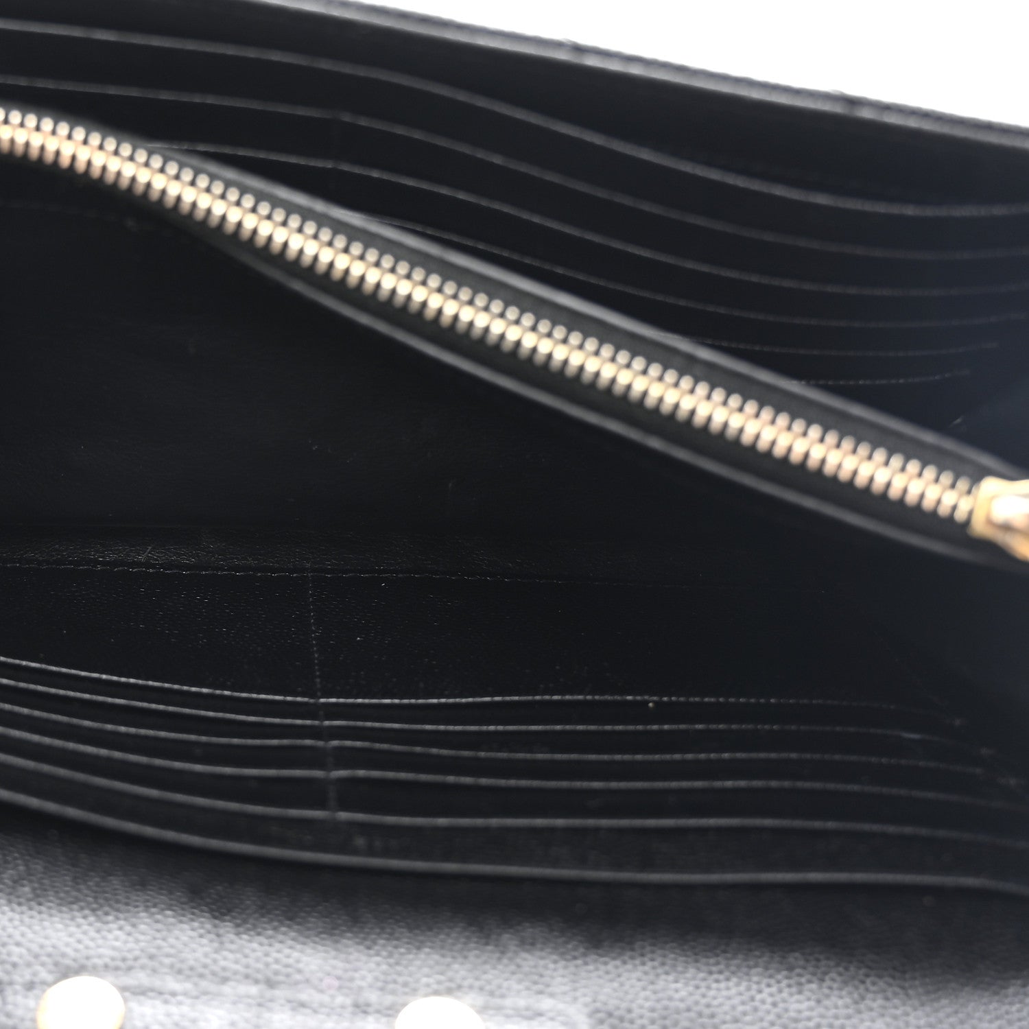 Grain De Poudre Matelasse Chevron Monogram Chain Wallet Black