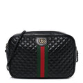 Calfskin Web Trapuntata Small GG Shoulder Bag Black