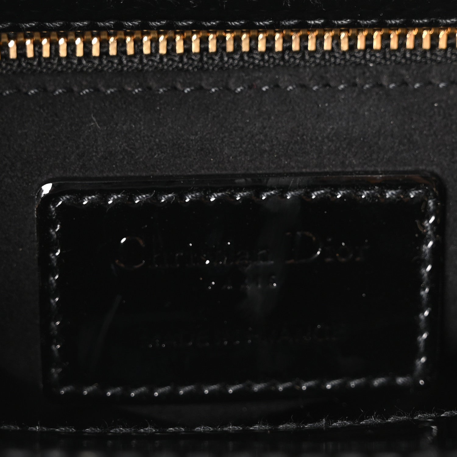 Patent Cannage Mini Lady Dior Black