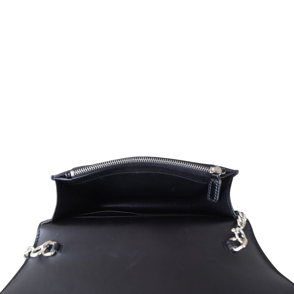 Saint Laurent Sunset Chain Wallet Lizard Embossed