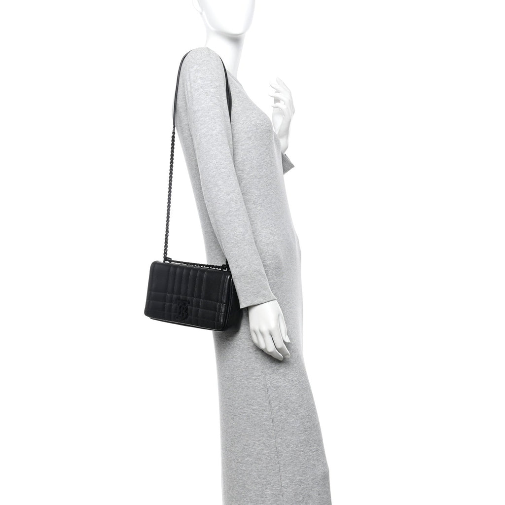 Lambskin Quilted Small Lola Bag Black