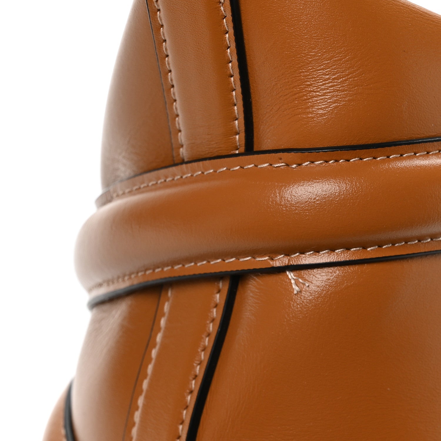 Calfskin Curve Bucket Bag Tan