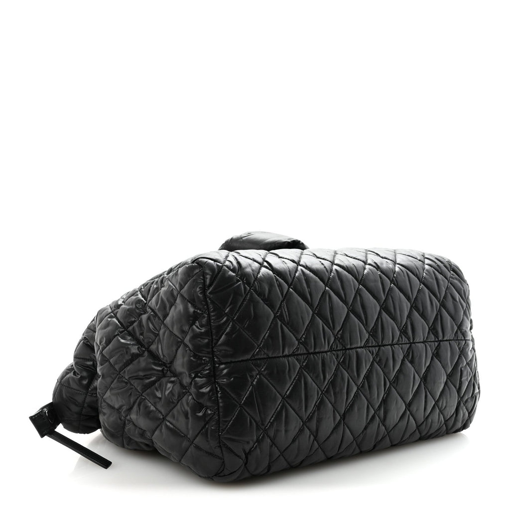 Nylon Quilted Medium Coco Cocoon Tote Black
