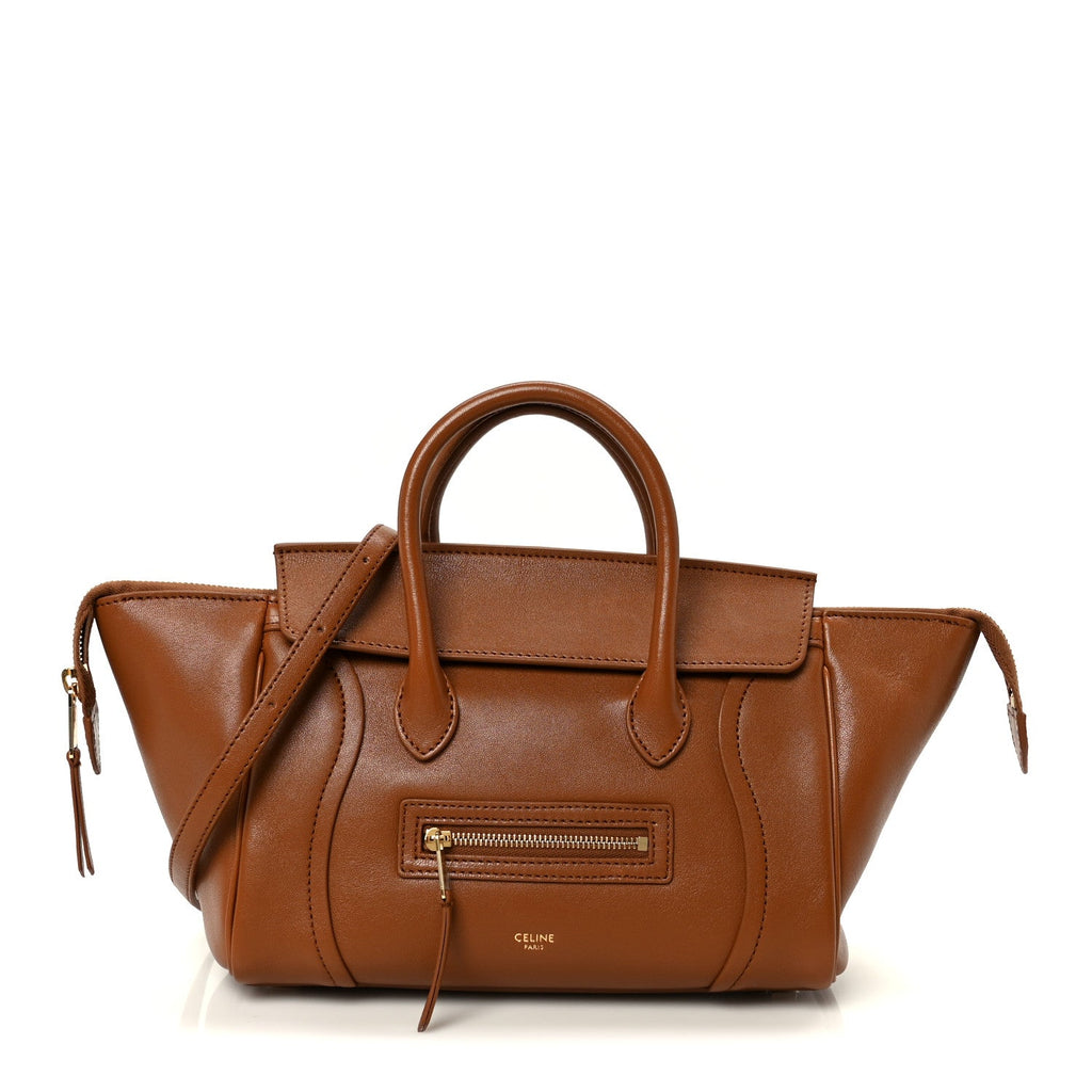 Supple Shiny Lambskin Little New Luggage Soft Tan