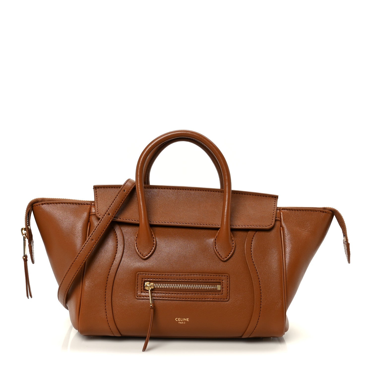 Supple Shiny Lambskin Little New Luggage Soft Tan
