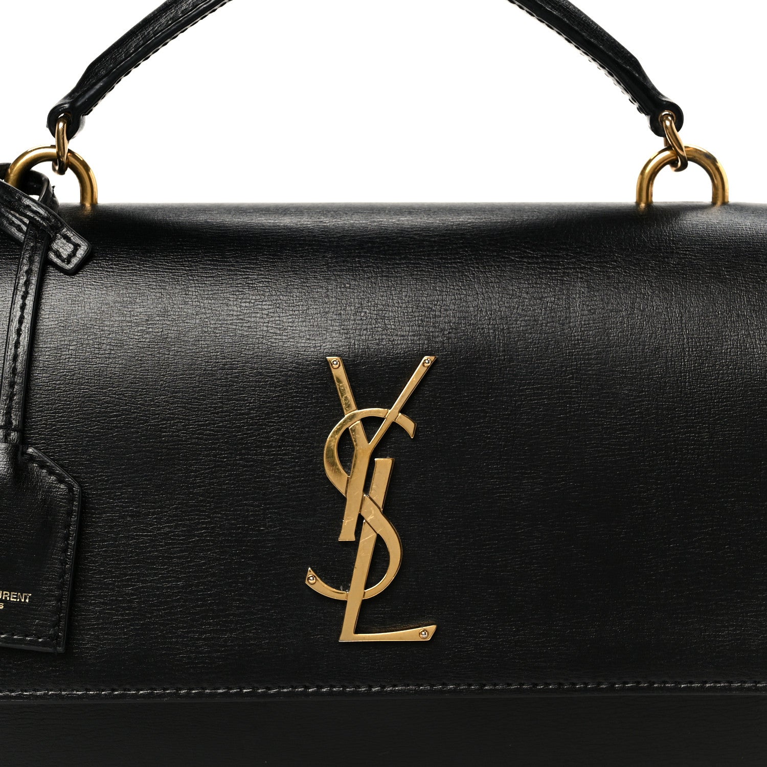Smooth Calfskin Medium Monogram Sunset Satchel Black