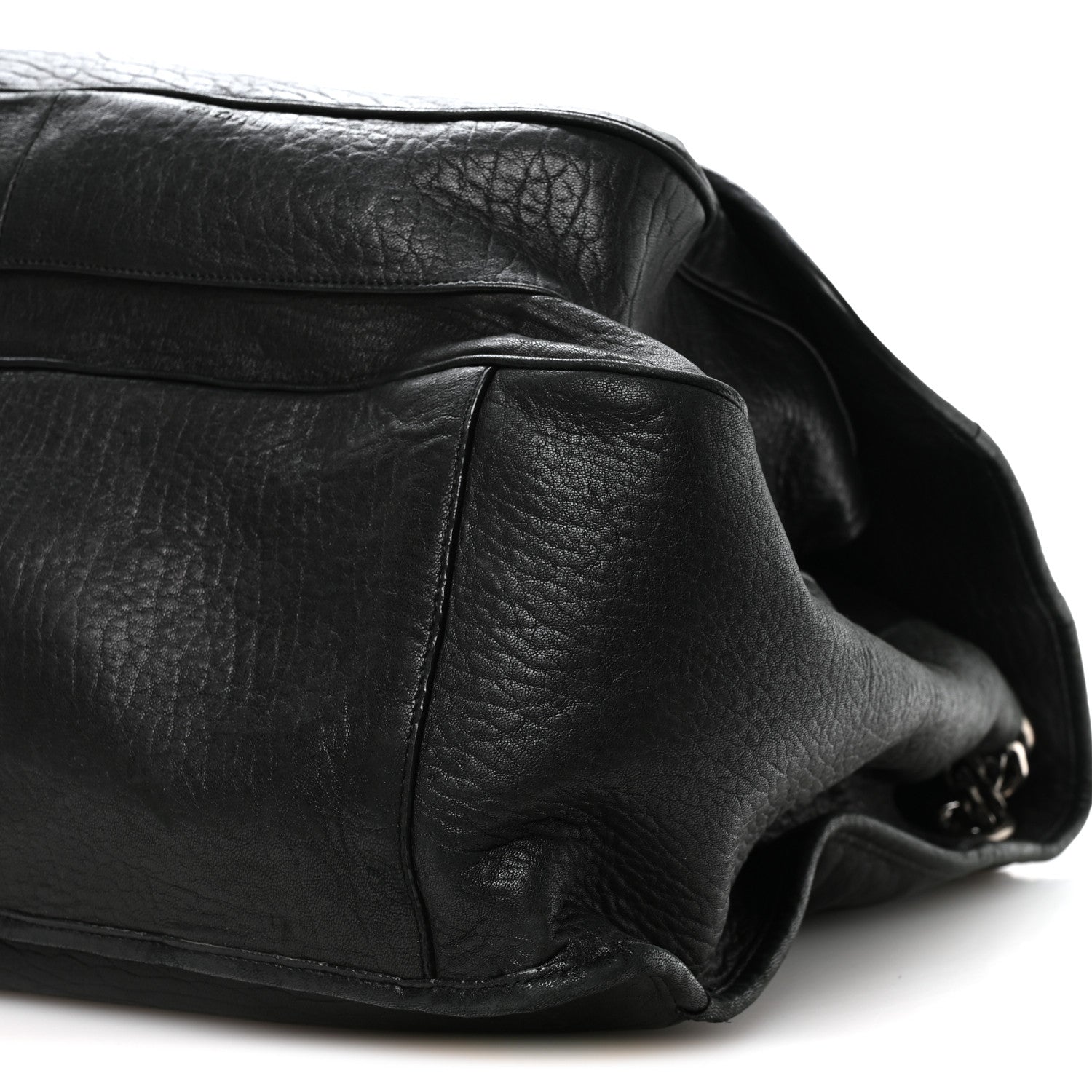 Grained Lambskin Monogram Oversized Niki Chain Satchel Black