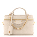 Lambskin Embossed Monogram Coussin Vanity PM  Cream