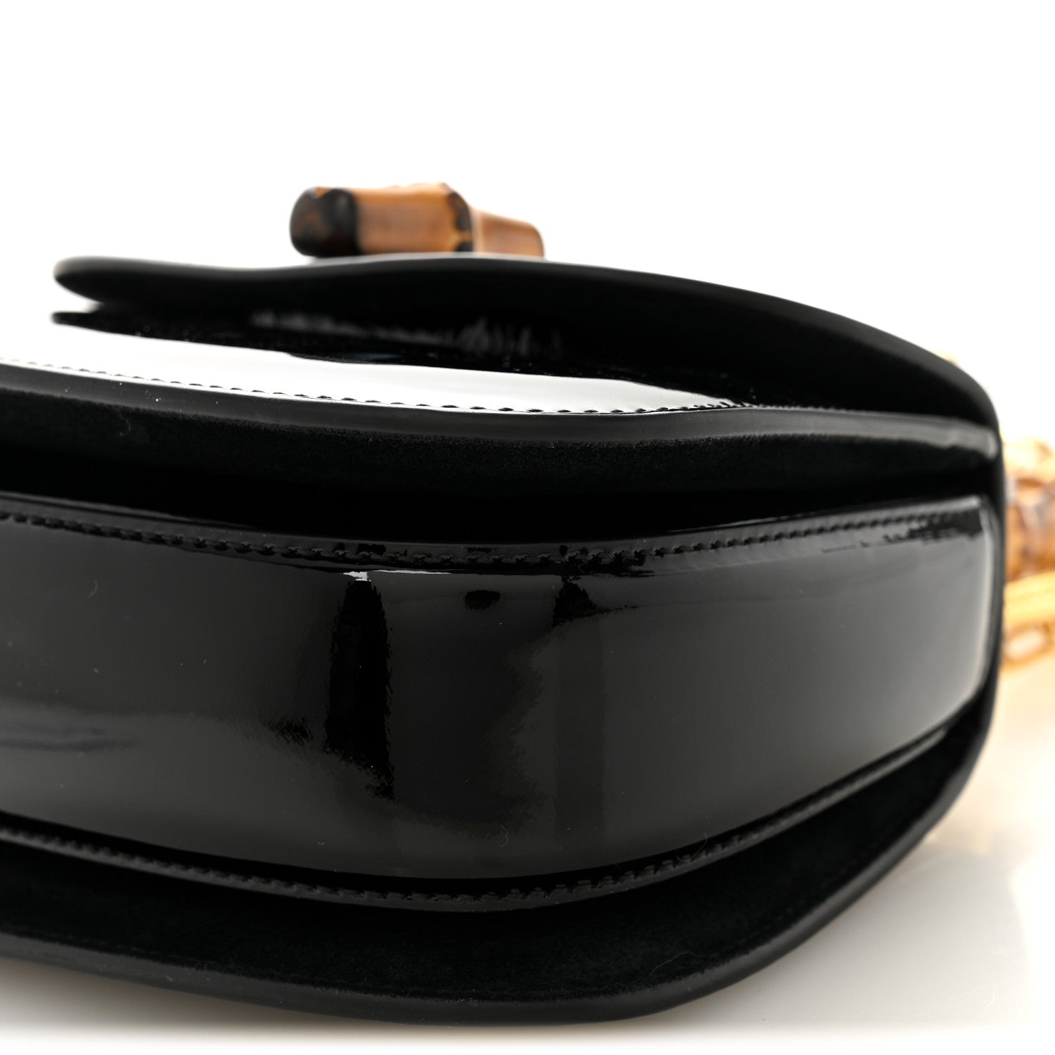 Patent Crystal Mini Bamboo 1947 Top Handle Chain Bag Black
