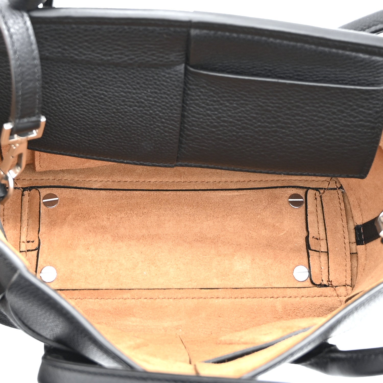 Grained Calfskin Mini Maxi Intrecciato Arco 33 Black