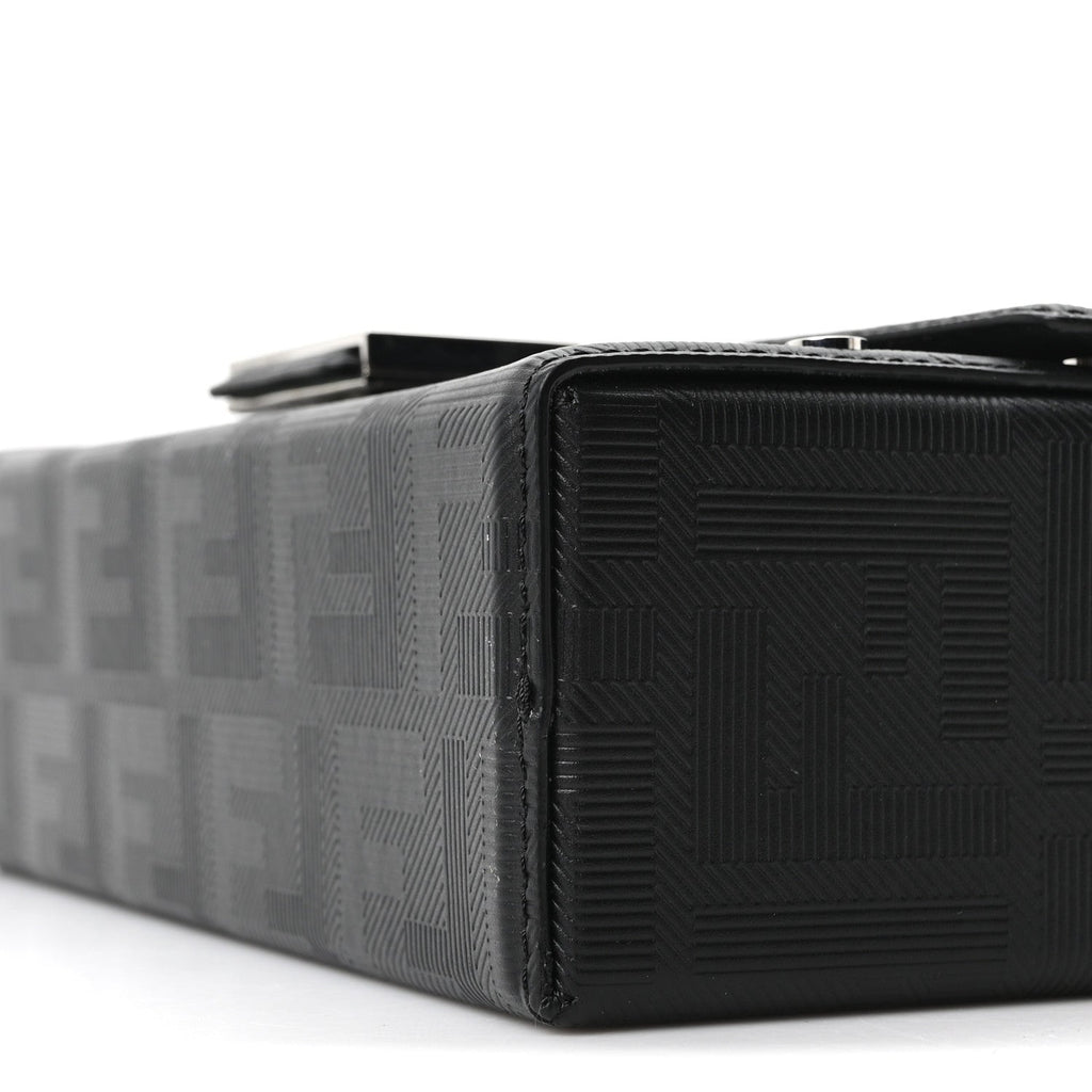 Vitello King FF Lines Embossed Baguette Soft Trunk Black