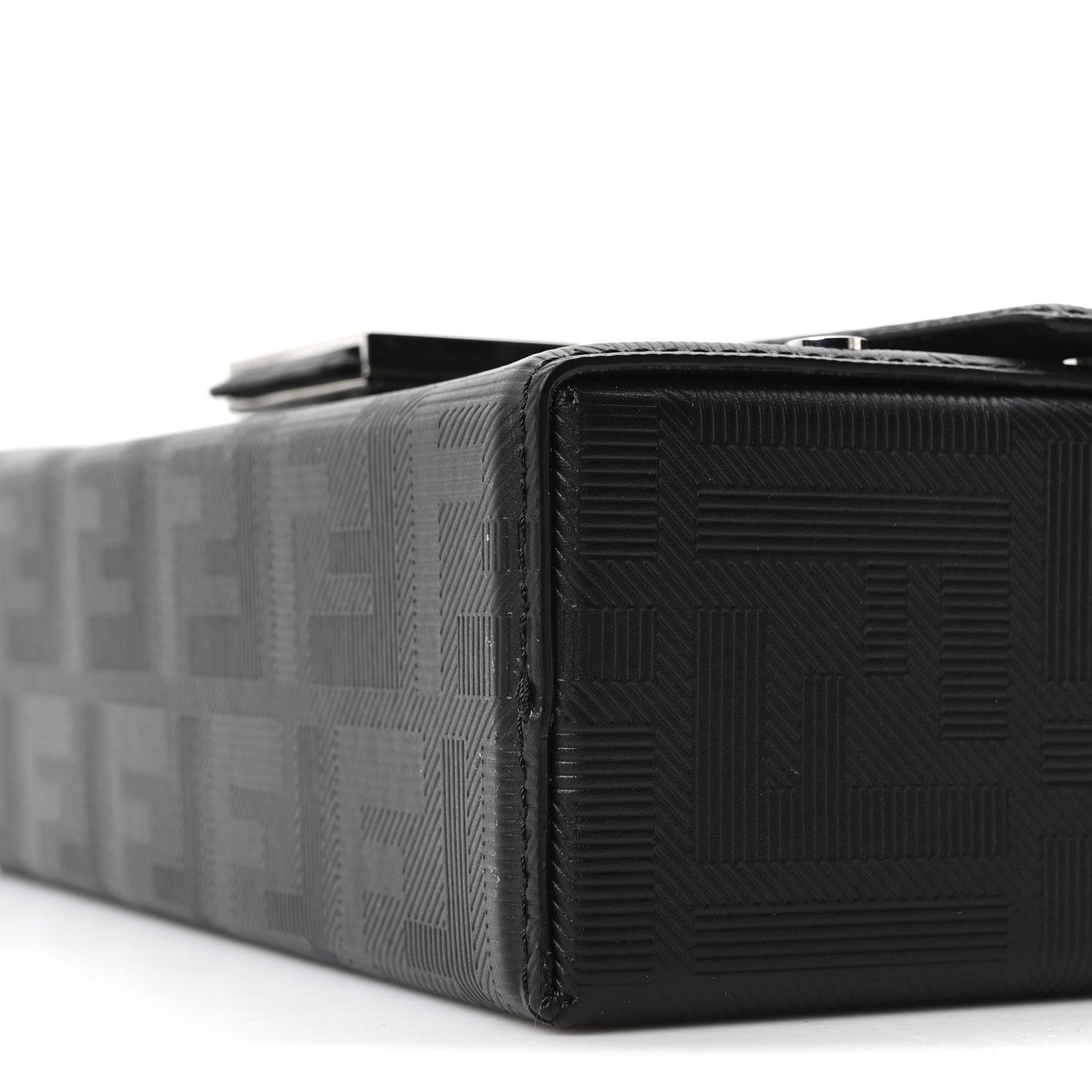 Vitello King FF Lines Embossed Baguette Soft Trunk Black