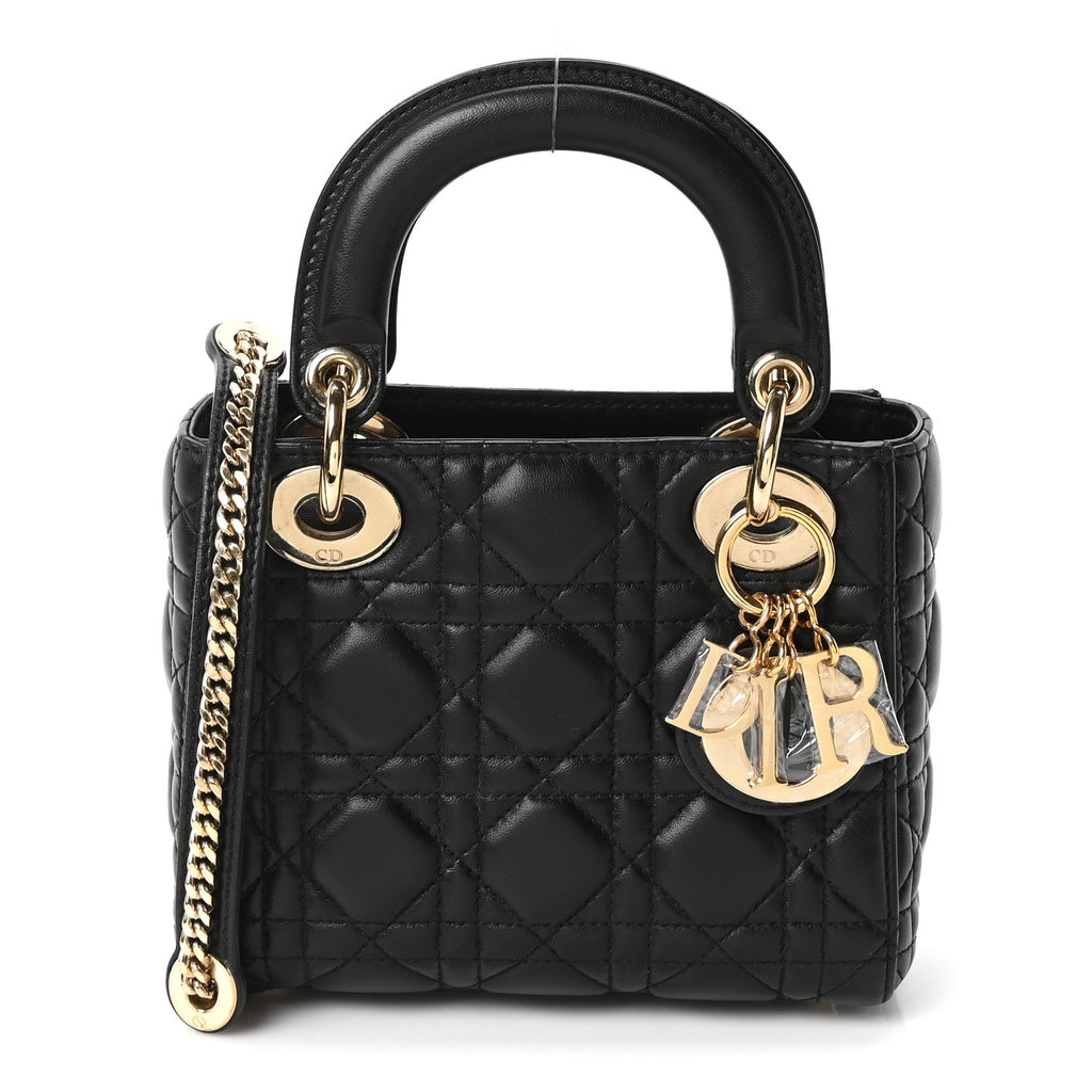 Lambskin Cannage Mini Lady Dior Black