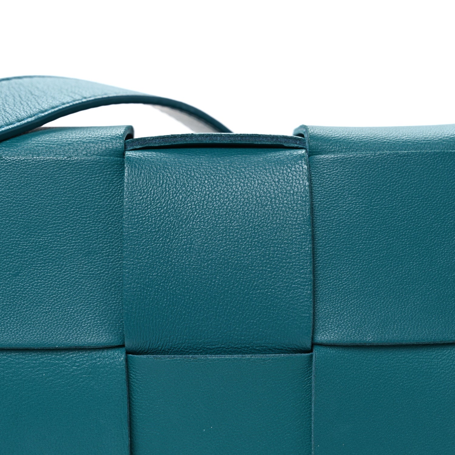 Lambskin Maxi Intrecciato Cassette Crossbody Bag Petrol Blue
