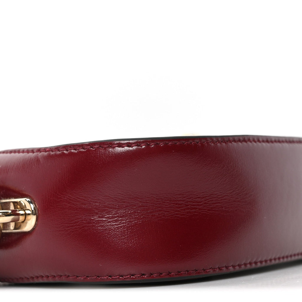 Calfskin Mini Moon Side Shoulder Bag Rosso Ancora