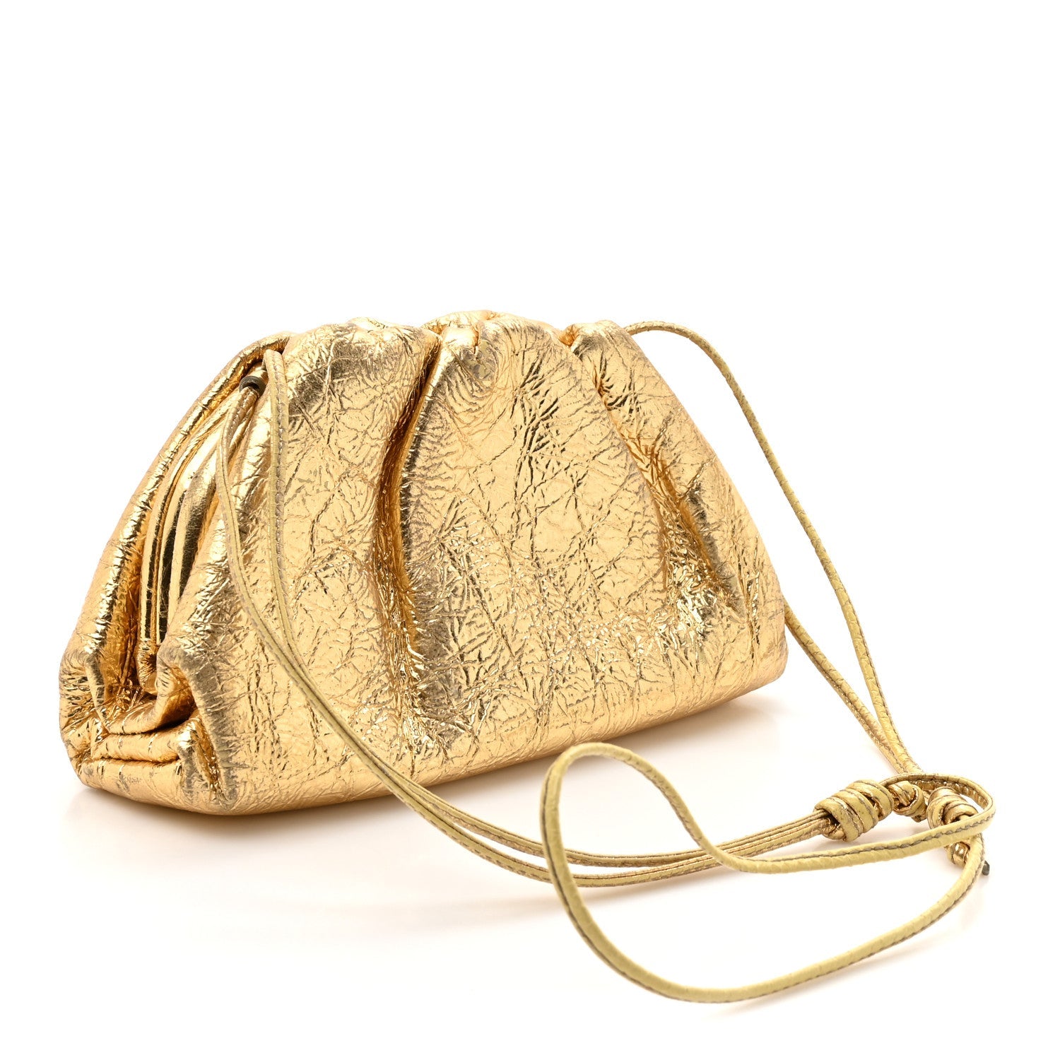Metallic Crushed Calfskin The Mini Pouch Gold