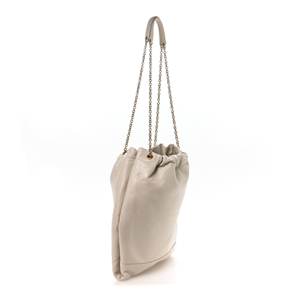 Lambskin Matelasse Monogram Medium Jamie 4.3 Pochon Blanc Vintage