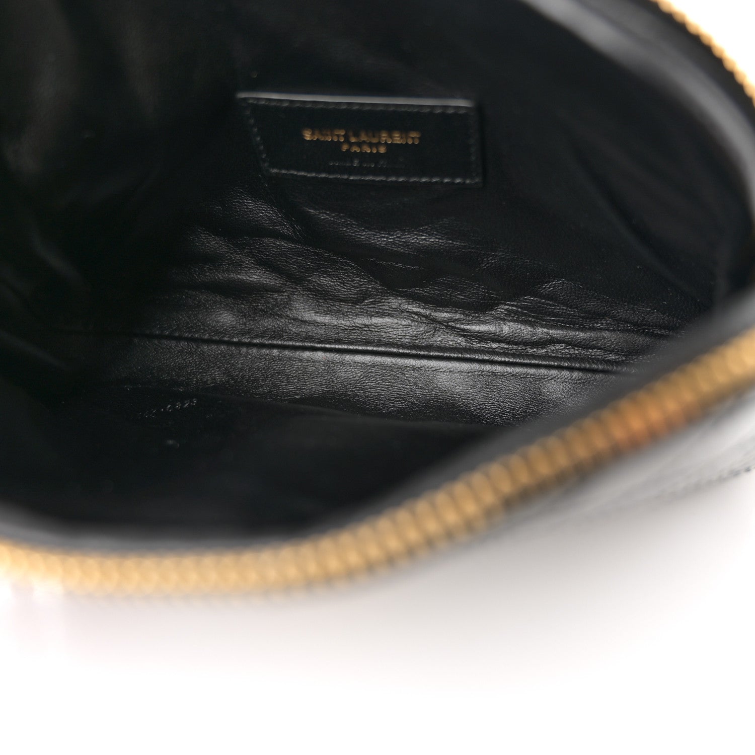 Patent Quilted Gaby Zipped Pouch Black
