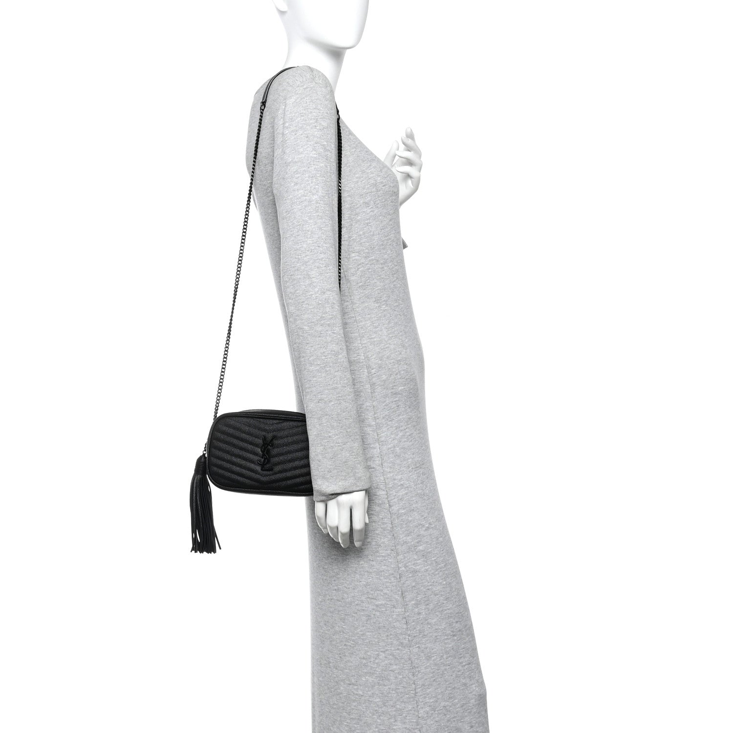 Grain De Poudre Matelasse Monochrome Monogram Mini Lou Camera Bag Black