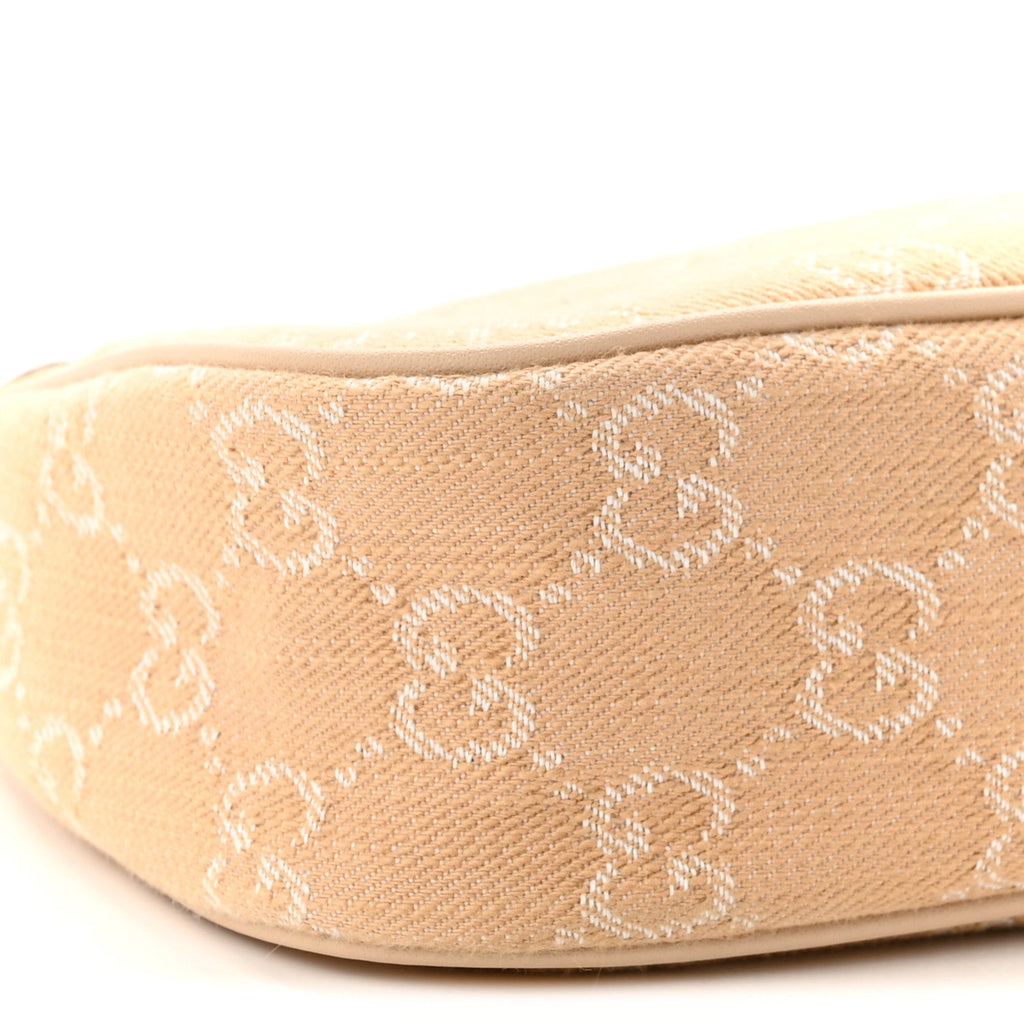 Denim GG Monogram Calfskin Small Shoulder Bag Souffle Rose