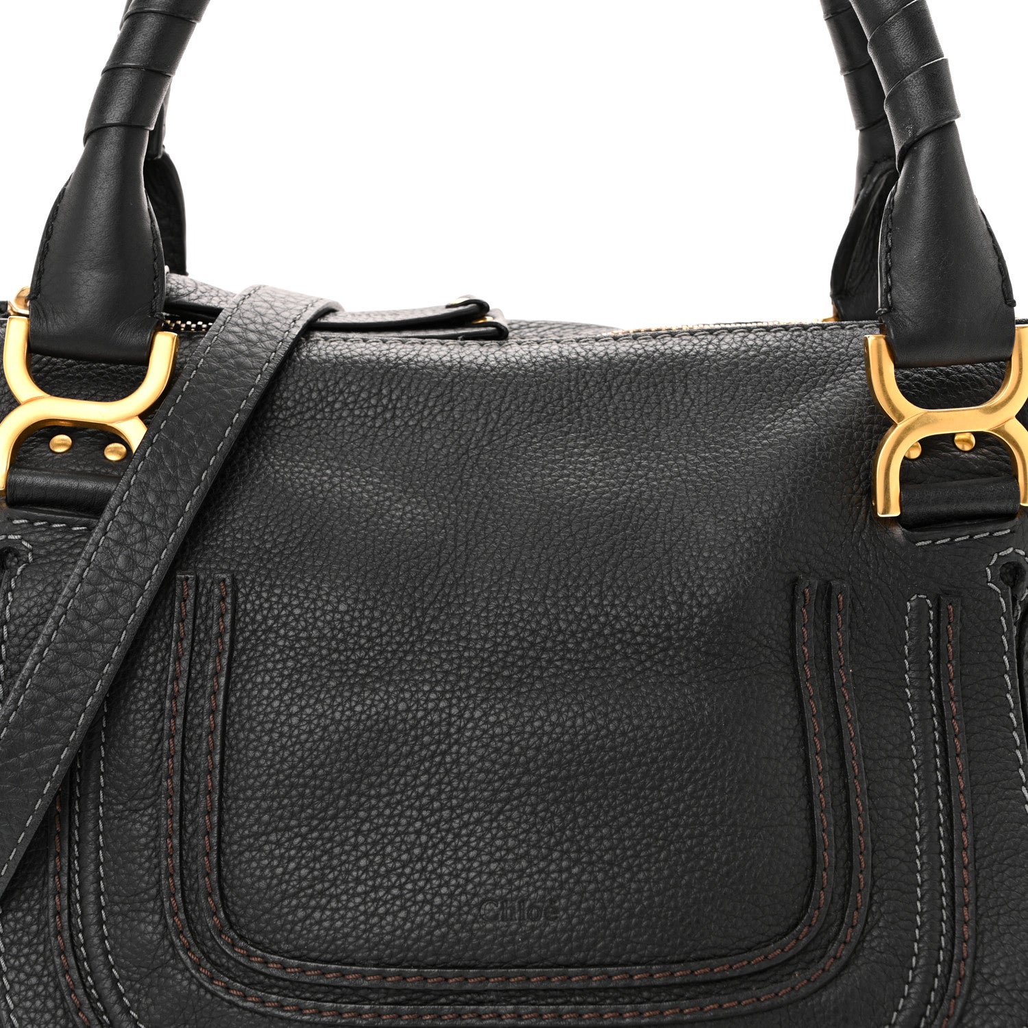 Calfskin Medium Marcie Satchel Black