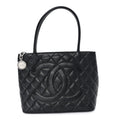 Caviar Quilted Medallion Tote Black