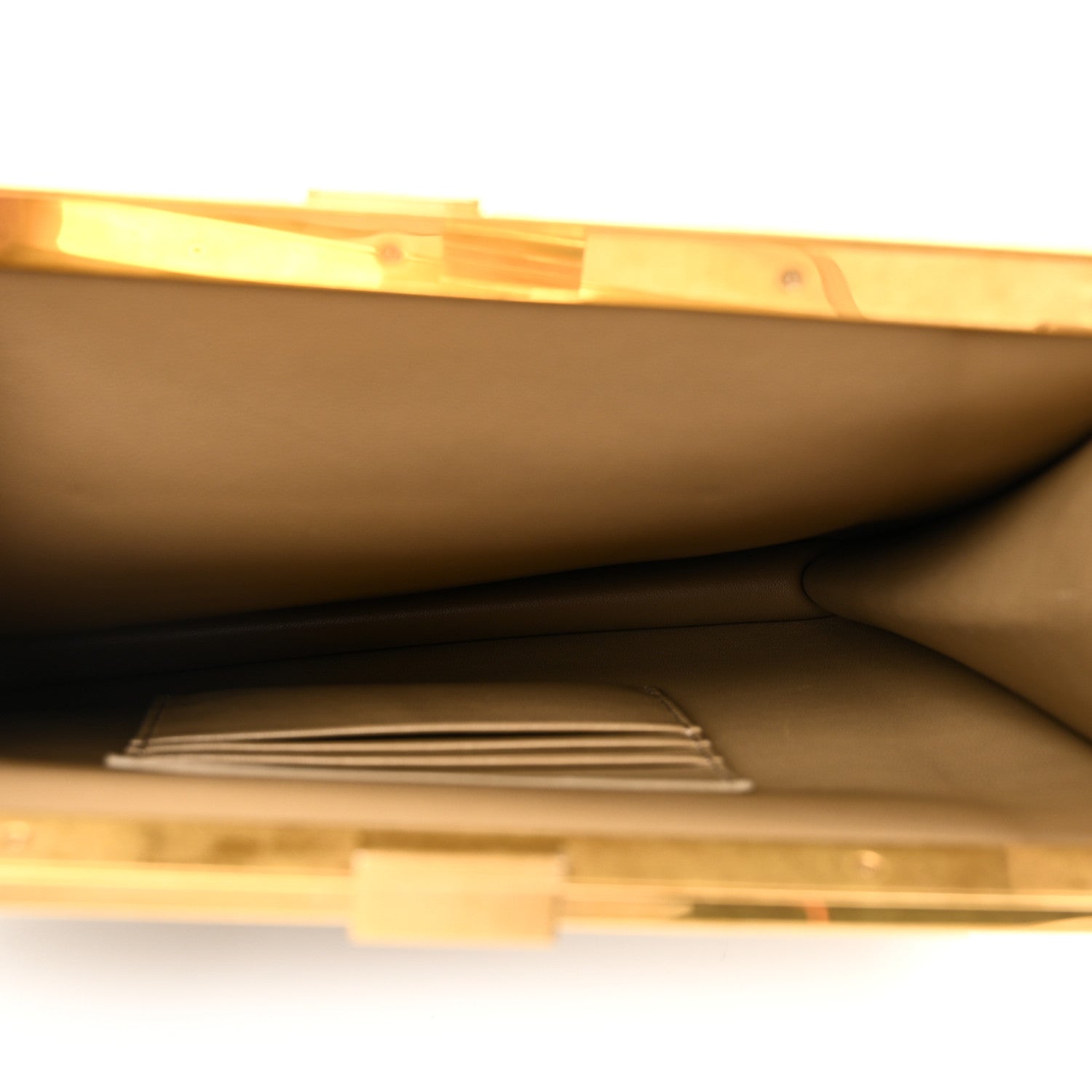 Smooth Calfskin Mini Clasp Bag Beige